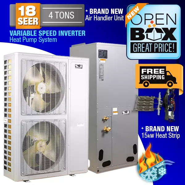 4 Ton 18 SEER Stealth Central Heat Pump Air Con Inverter Split System S D