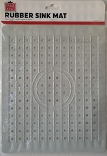 Kitchen Sink Mats 12  x10  Soft White Rubber Grid Non-Slip Mat 1 Ct/Pk