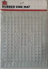 Kitchen Sink Mats 12”x10” Soft White Rubber Grid Non-Slip Mat 1 Ct/Pk