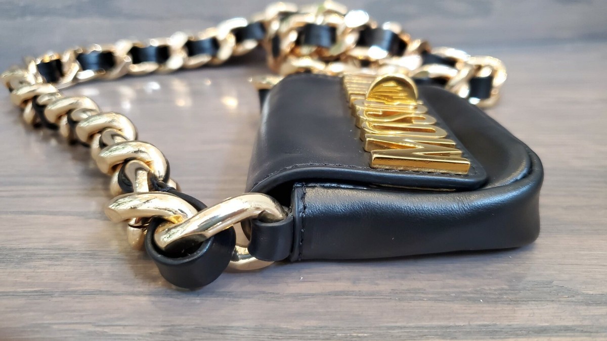 Moschino Mini Leather Chain Shoulder / Crossbody Bag RARE MINT CONDITION