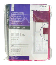 HOME 2 WAY FUSCHIA PINK VALANCE 17 X 50 INCHES FITS A ONE INCH ROD 0076163 NEW