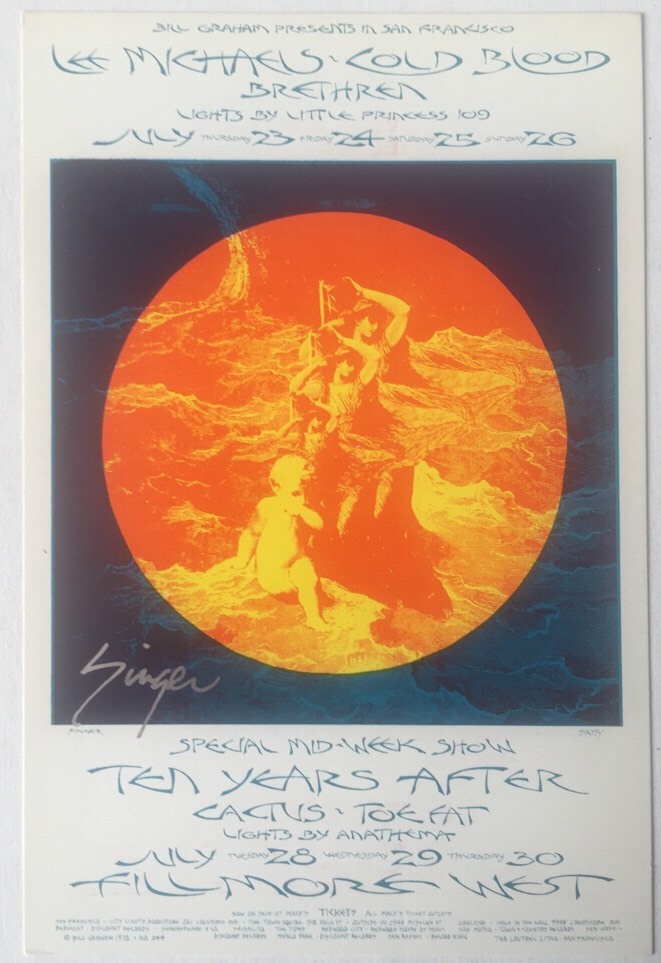 Bill Graham BG 244 Postcard Signed Fillmore West 7/23-26/1970, 7