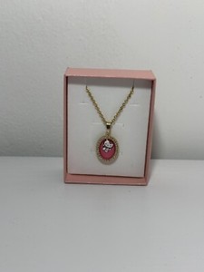 Authentic Dainty Layering Hello Kitty Necklace for Women 14k Gold Plated Paperclip Chain,