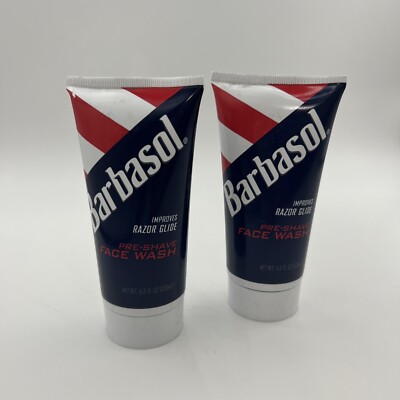 2 x Barbasol Pre-Shave Face Wash Improves Razor Glide 4.5 fl oz each