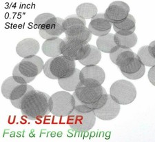 100 PCS 3/4" 19mm Stainless Steel Smoking Pipe Screens Tobacco Hookah Filter