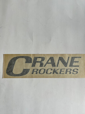 Original Vintage NOS Large Black Crane Rockers Sticker ~2.75x11  (4E)
