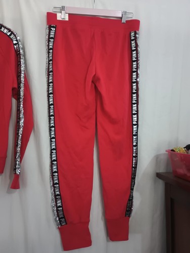 pink victoria' secret skinny joogger set size m/xs red(AB12) - Picture 8 of 11