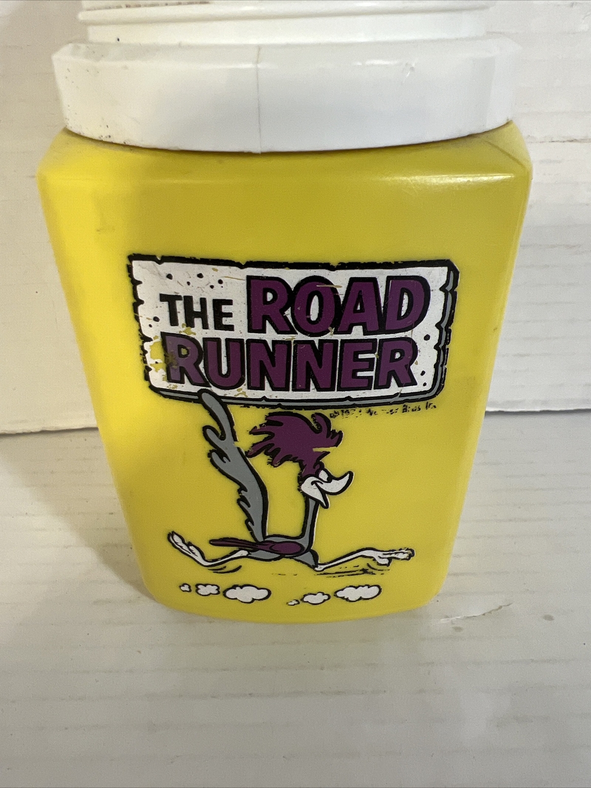 1970 Metal Road Runner Lunchbox Matching Yellow Thermos Lunch Box