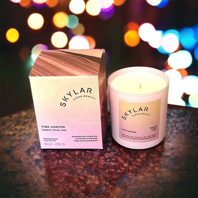 SKYLAR Candle in Pink Canyon Sustainable Soy Coconut Wax 8 oz New