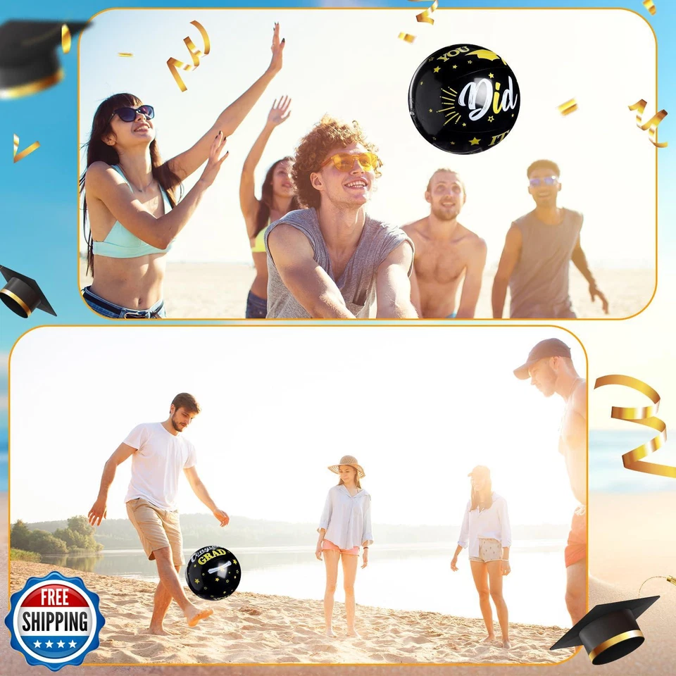 Silipull 12 Pack Graduation Beach Balls 11.8" Inflatable Congrats Grad Ball G - Image 4 of 4
