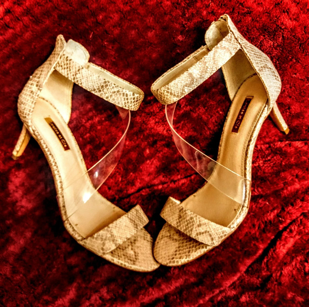 louise et cie hallia Size 9.5M blush chalk snake pvc leather