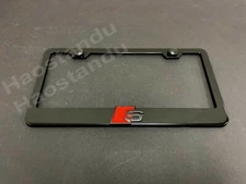 1x (BR) "S SPORT LOGO" 3D Emblem Badge BLACK Stainless Metal License Plate Frame