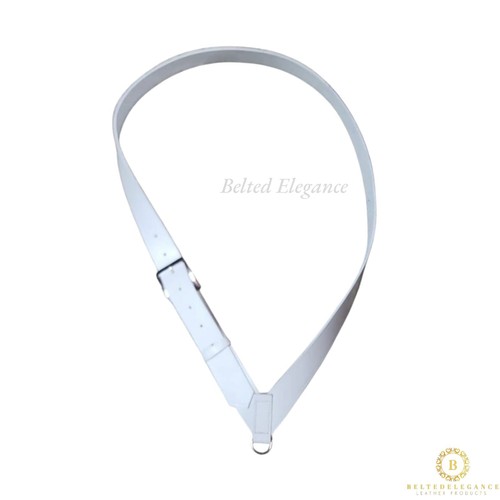 Premium WHITE,BROWN,BLACK Leather Marching Snare Drum Sling CrossBelt Adjustable - Picture 5 of 21