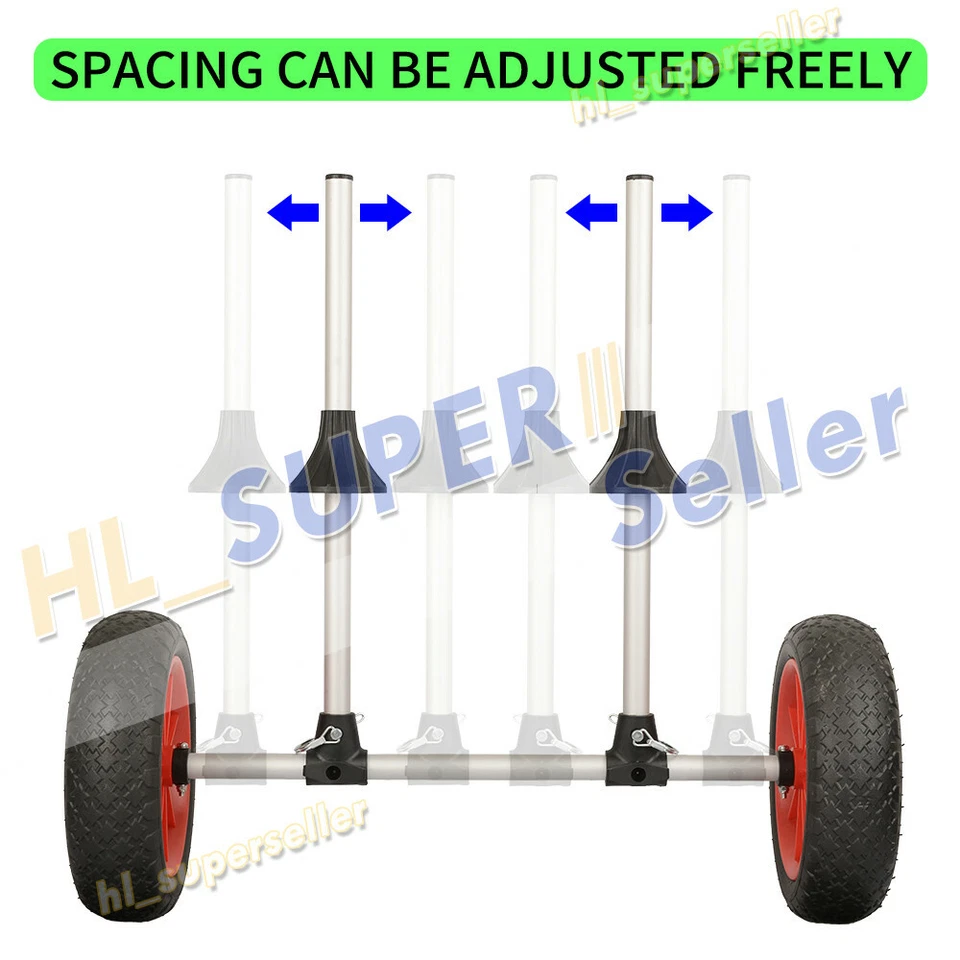 Foldable Kayak Trolley Carrier Cart Wheel Collapsible  Aluminium Canoe 100kg AU - image 3 of 4