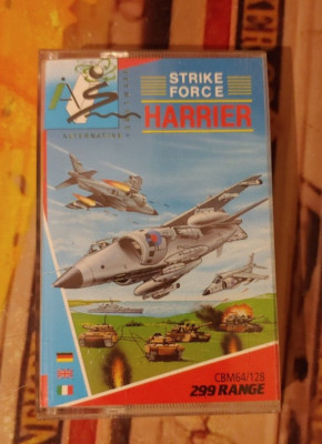 Strike Force Harrier (1987) Commodore C64 (Tape, Manual, Box) working 8-bit