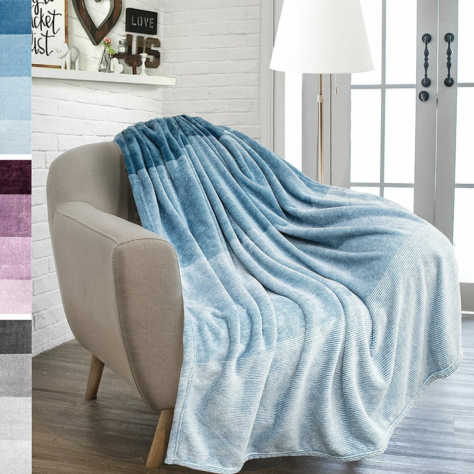 Manta cálida de microfibra suave y ligera para sofá sofá cama silla Foto 3 de 3