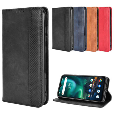 Phone Case For TCL Magnetic Flip Retro Leather Wallet Card Slots Stand Cover