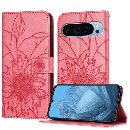 Funda tipo billetera de cuero PU con relieve de girasol para Google Pixel 9A/9Pro XL/9Pro/9/7 - Imagen 25 de 54