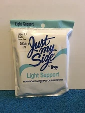 New L'eggs Just My Size Light Support Pantyhose Size 1X Nude Sheer Toe - NOS