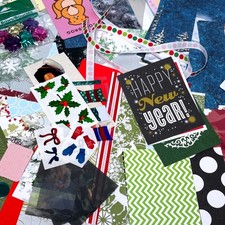 Winter Scrapbook Ephemera 60 lot seasonal paper sticker Christmas Junk Journal