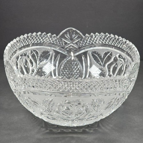 Miller Import Irena 8" SERVING BOWL 24% LEAD CRYSTAL Poland - Rose & Pineapple - Picture 6 of 23