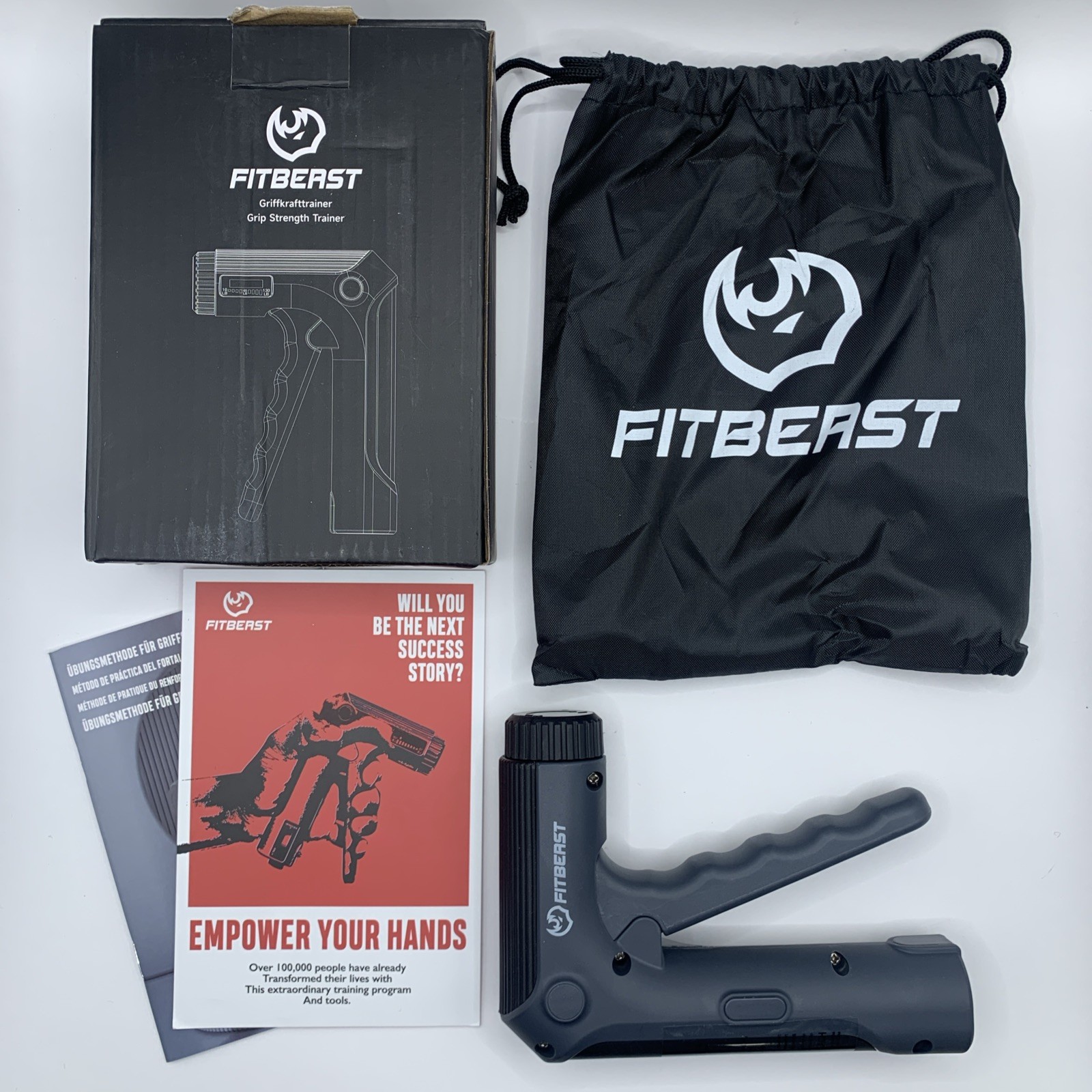 FitBeast Empuñadura de Mano Entrenador de Fuerza Rehabilitación Agarre de Antebrazo Ejercicio Nuevo