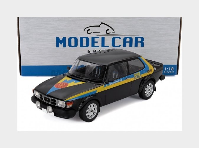 MCG MCG18442 SAAB 99 Turbo 1977 Black Yellow Light Blue 1/18 Diecast