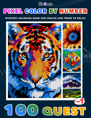 100 Quest Pixel Color By Number - Vol 1: Mystery Coloring Book for Adults and Te