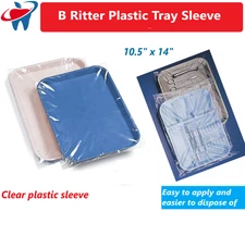 1000 pcs Dental Disposable Plastic Tray Cover Sleeves Ritter B Size 10.5" x 14"