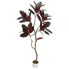 5FT Artificial Fiddle Leaf Fig Tree w/Natural Trunk Lifelike Faux Indoor Plant