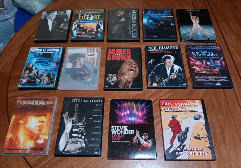 Case Lot of 14 Music/Concert Dvds - Rock,Blues,Soul,Pop & Broadway