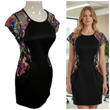 A Byer Dress Womens Size 11 Floral Embroidery Work Office Date Sexy Career