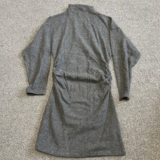 ASOS Design Cinched Long Sleeve Grown on Neck Super Soft Dress Grey Size S 8-10