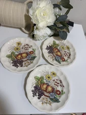 Set of 3 Fluted & Rimmed Salad Plates Spode Copeland Reynolds