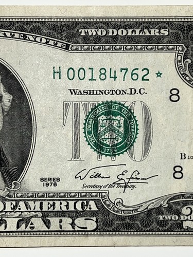 1976 $2 Federal Reserve Note – Star Note * Low Serial #00184762 - St. Louis - H - Picture 5 of 7