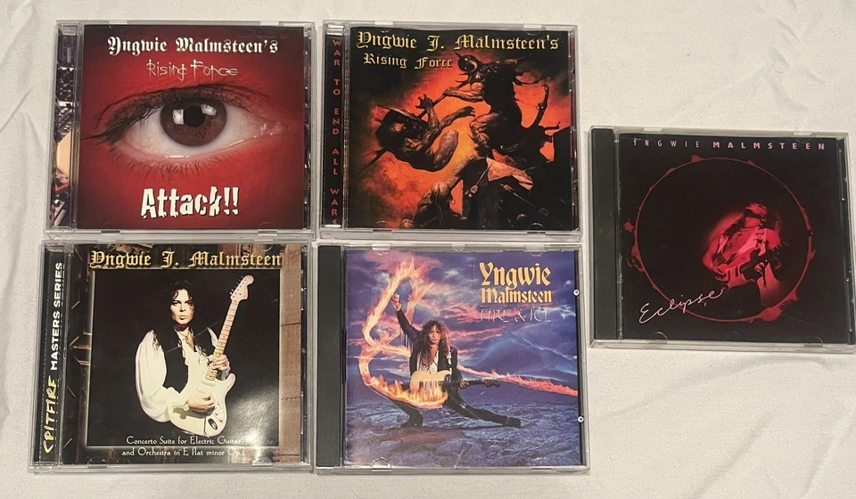 Yngwie Malmsteen CD Lot of 5 - Attack/Fire and Ice/Eclipse/War to End/Concerto Foto 2 de 3