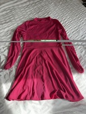 Boohoo Long Sleeve Pink Ribbed Dress Size 14