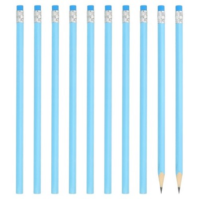 24 Pack Round Pencils HB Graphite Pencils with Eraser Wood Pencils Blue