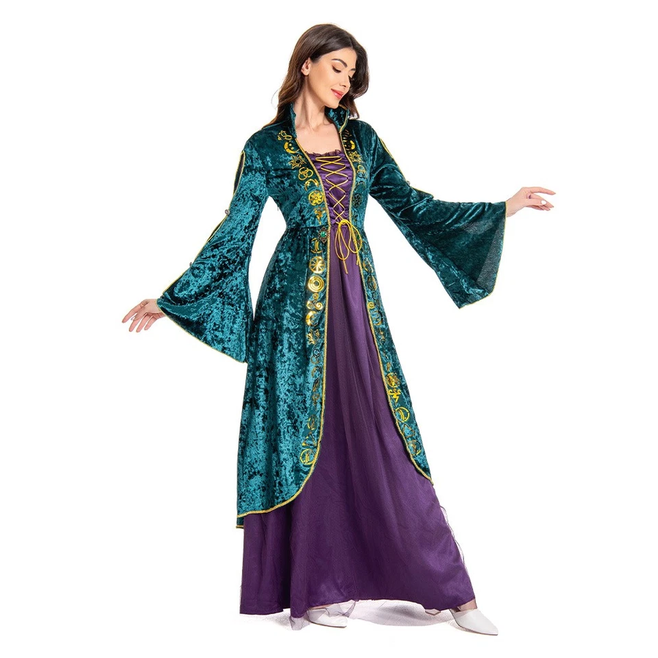 Winifred Sanderson Disfraz Juegos con disfraces Halloween Uniforme Vestido Vestido Falda Mujeres Traje Foto 4 de 4