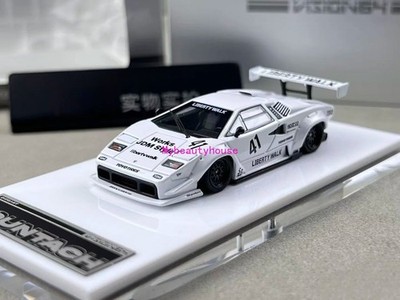 Vision 1:64 White Countach LP500 LB #41 Racing Model Diecast Metal Car