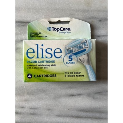 TopCare Elise 5 Blade Razor Cartridges 4 Count Compare Gillette Venus NEW