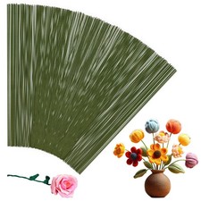 300 PCS Floral Wire Stems, 22 Gauge 14 Inch Flexible Green Craft Floral Stems...