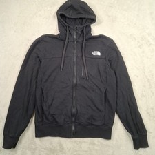 The North Face Zip Hoodie Mens Medium Black Vintage Logo Casual Full Zip Hiking