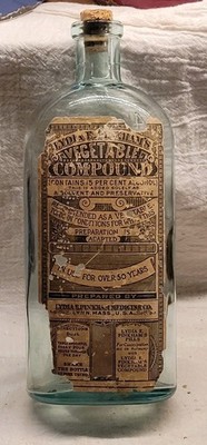 Embossed Lydia Pinkhams Vegetable Compound w Original Paper Label Nice Graphics 