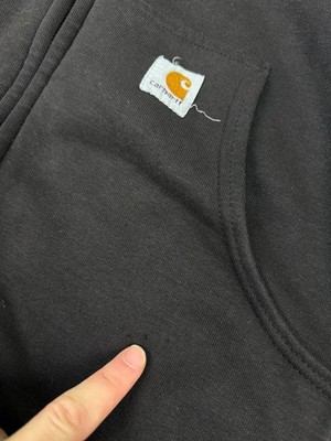 Vintage Carhartt 90s Zip Up Hoodie Faded Workwear Distrissed Men