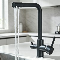 KüChenarmatur 3 Wege Trinkwasserhahn Wasserfilter 360° Wasserhahn Mischbatterie