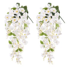 Artificial Hibiscus Fake Hanging Flowers Plants for Outdoor Spring Summer Dec...