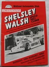 Shelsley Walsh 12. August 1984 Speed Hill Climb Midland Atlantic offizielles Programm