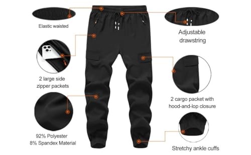 Pantalones de chándal cargo para niños jóvenes de secado rápido senderismo ligeros 15-16 Wz3801d. gris - Imagen 3 de 4