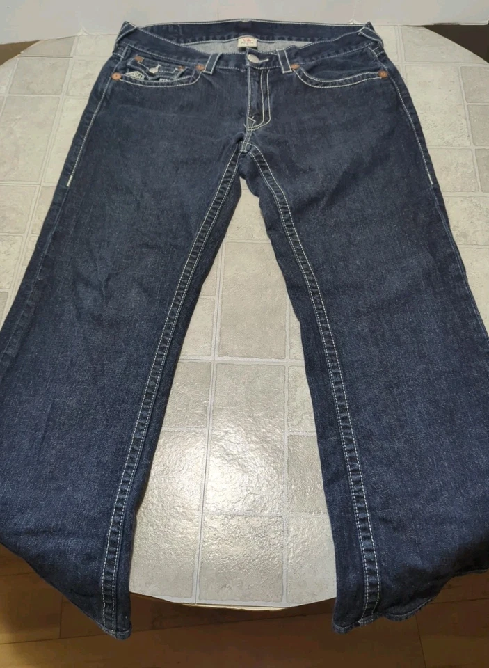 Pantalones de mezclilla azul corte bota Billy 36x31 True Religion para hombre vintage Y2K Foto 3 de 4